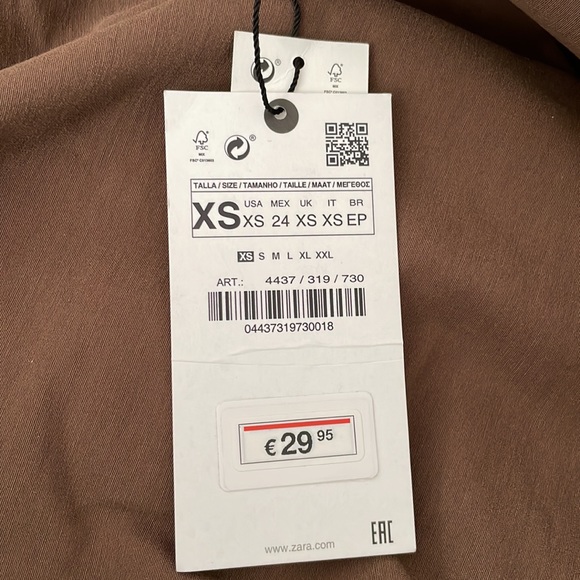 Zara Dress brown shirt dress size XS - Picture 5 of 7